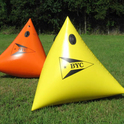 Yellow & Orange Tetra Inflatable Buoys with Logos